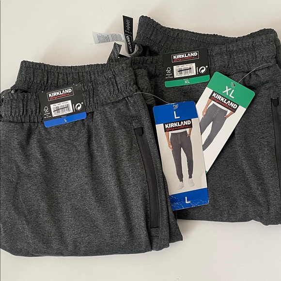Kirkland Signature Men's Active Jogger Pants Zipper Pockets Gray Size L / Z8 - Picture 6 of 7